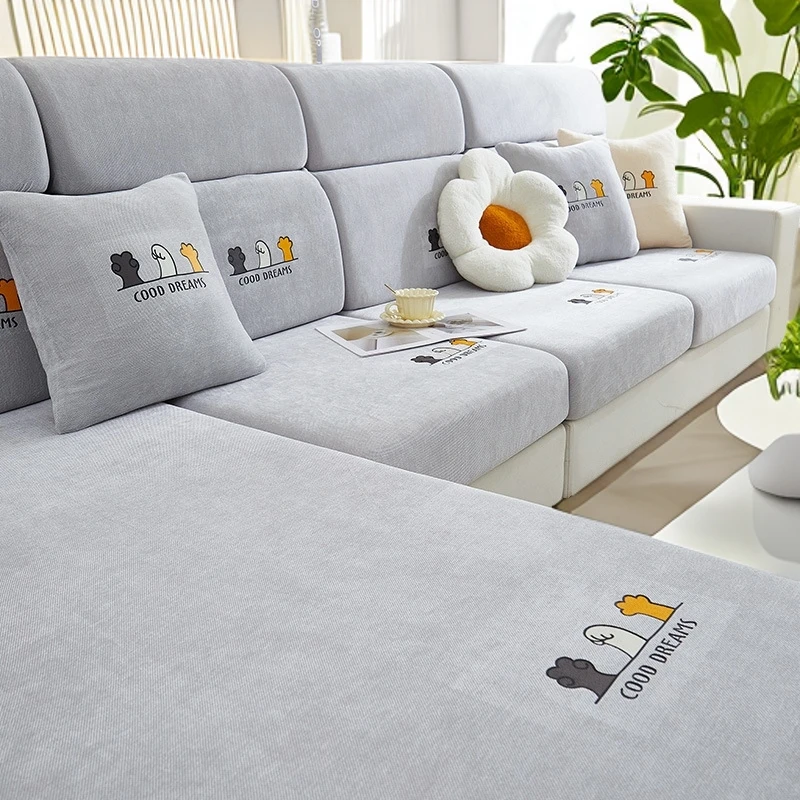通用沙发套罩弹力雪尼尔简约四季通用防滑沙发笠坐垫套防猫盖布巾