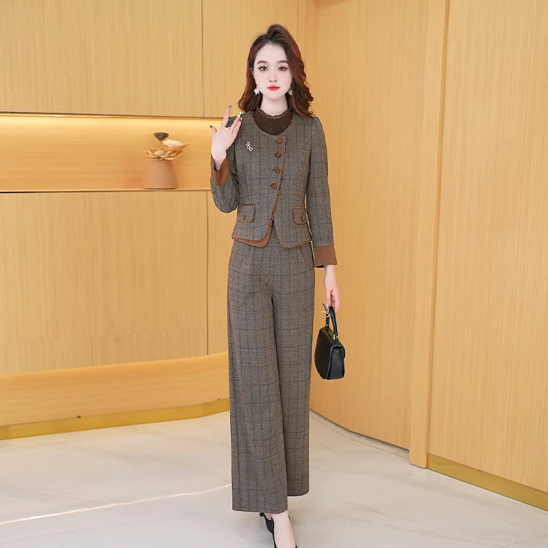 【三件套】秋季时尚洋气法式收腰显瘦减龄长袖轻奢高腰修身女装套裤