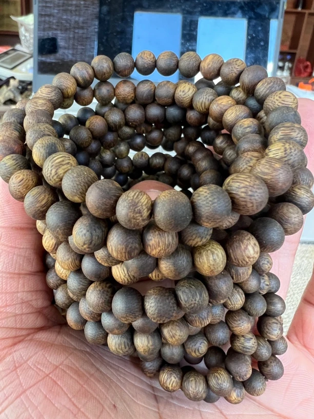 HLA015奇楠沉香07圆珠沉水级单圈手串多样性发1