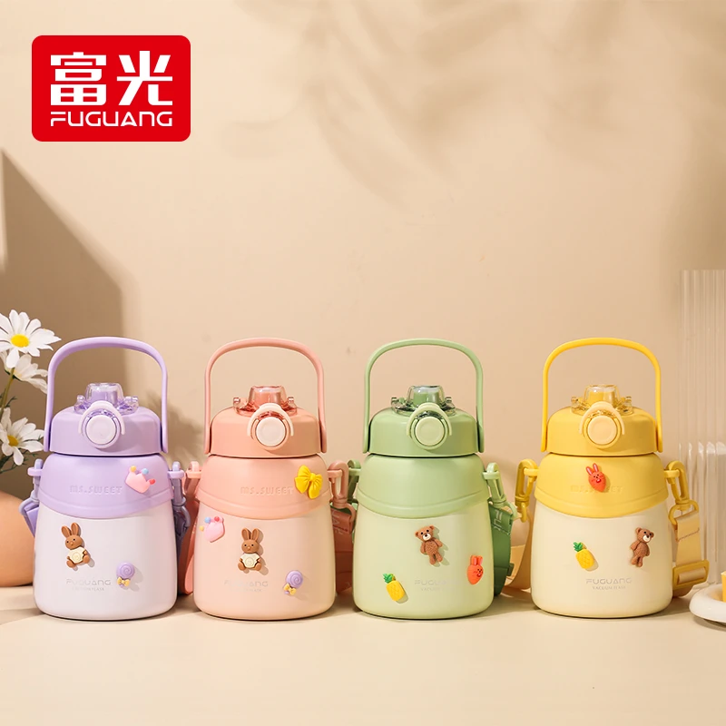 富光保温杯女生大容量水杯儿童学生水壶吸管杯子高颜值网红大肚杯