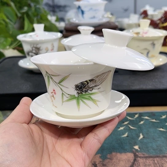 羊脂玉马蹄一鸣惊人盖碗