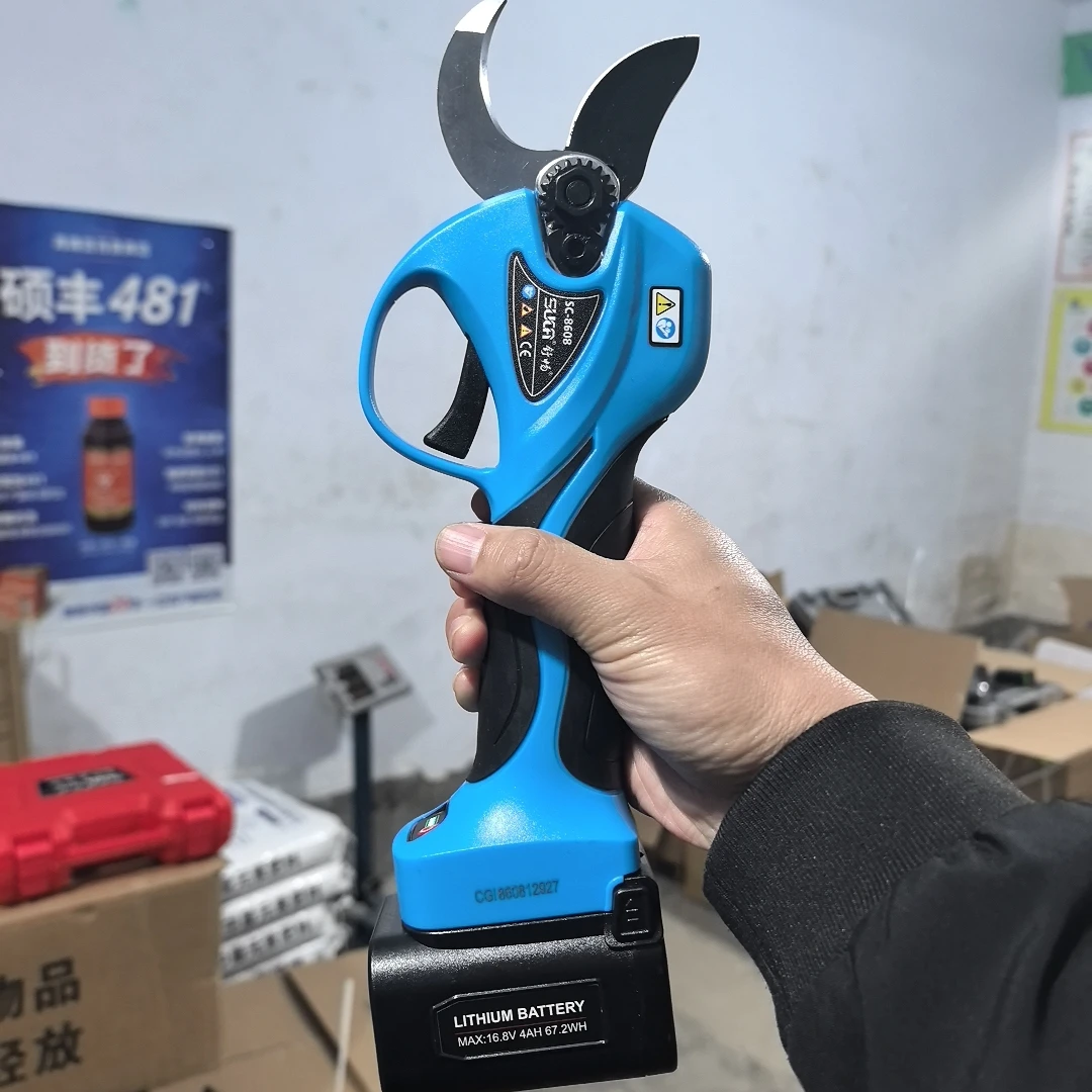 舒畅8608蓝色款电动修枝剪果树修剪剪枝果剪修花多功能家用省力