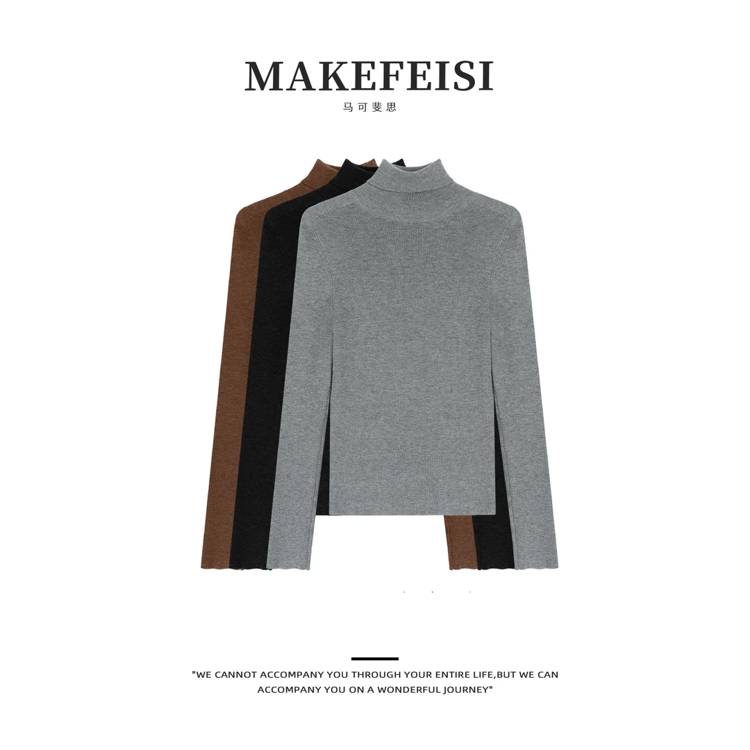【马可斐思】高领纯色长袖针织衫MY539