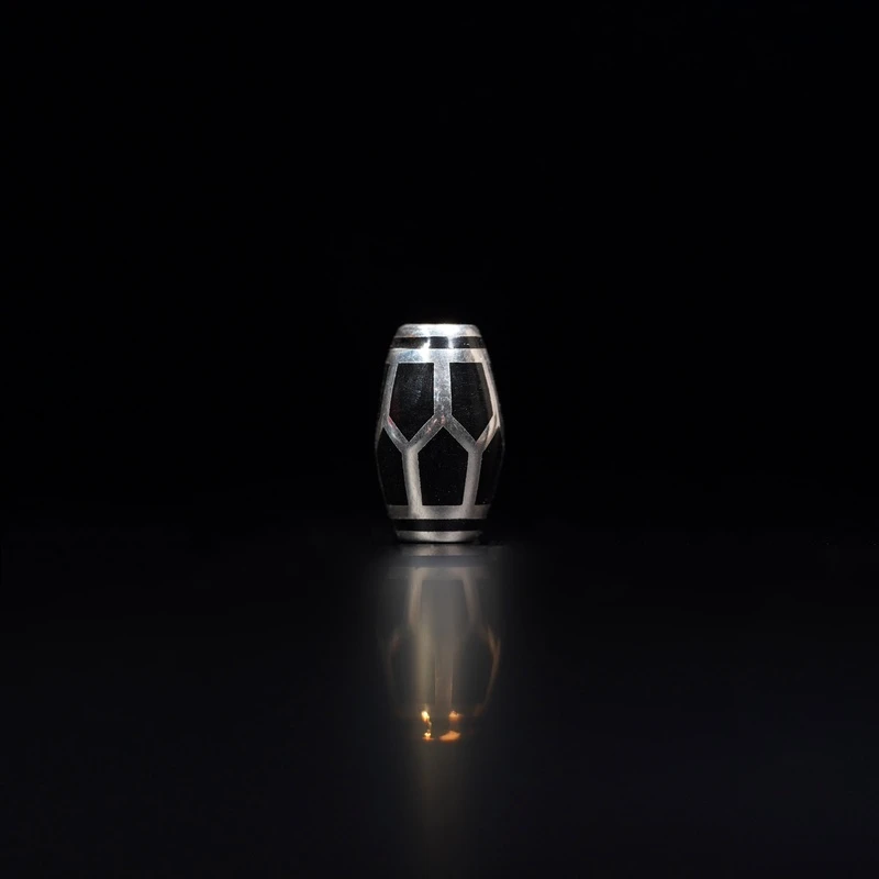 925银银制品 珐琅寿珠（黑）8*13.8mm配饰 003