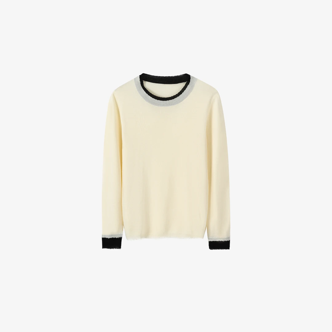 【碰撞】休闲拼接针织衫上衣女422-023015【阿邱时尚社】