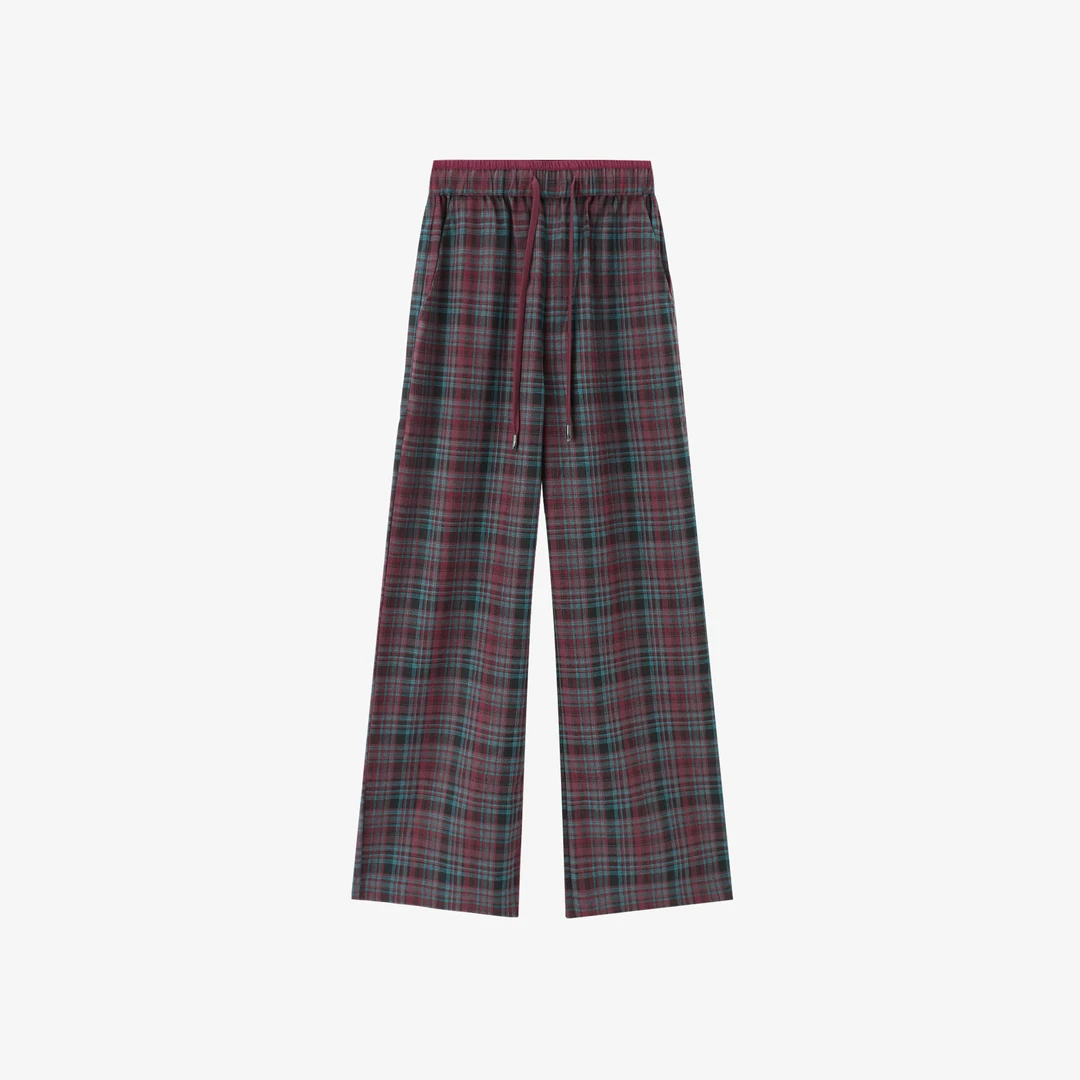 【今夕】格纹休闲裤显瘦时尚风格子遮肉长裤134-86708【阿丘时尚社】