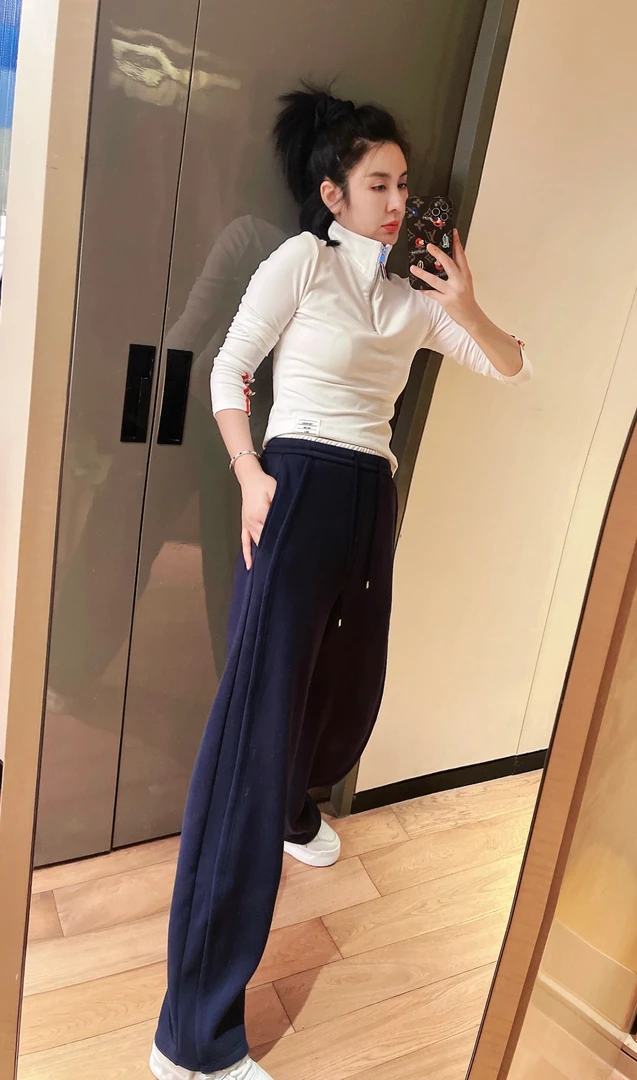 哝NONG-2024秋冬新款雅丹风拼接腰头撞色加绒卫裤CK-Jq01592095