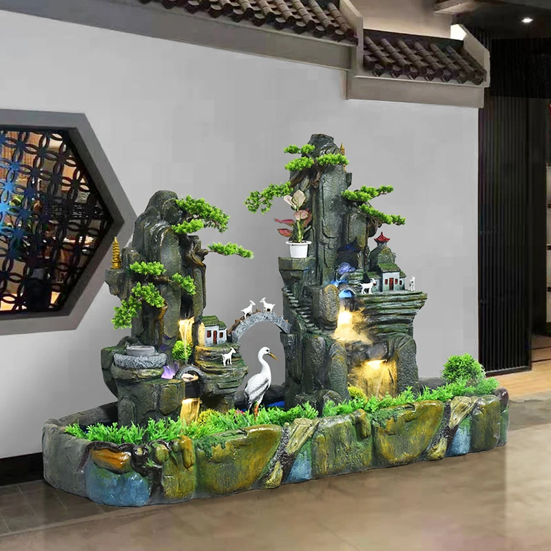 大型假山流水摆件花园庭院室外别墅鱼池加湿送礼装饰喷泉景观摆件