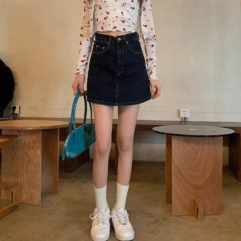 大码牛仔短裙女夏季半身裙高腰a字显瘦宽松梨形身材胖mm包臀裤裙