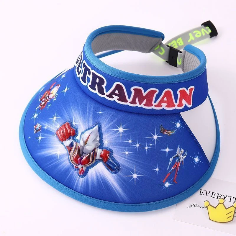 儿童防晒遮阳帽大檐亮灯蜘蛛侠空顶遮阳帽男女童防紫外线无顶凉帽