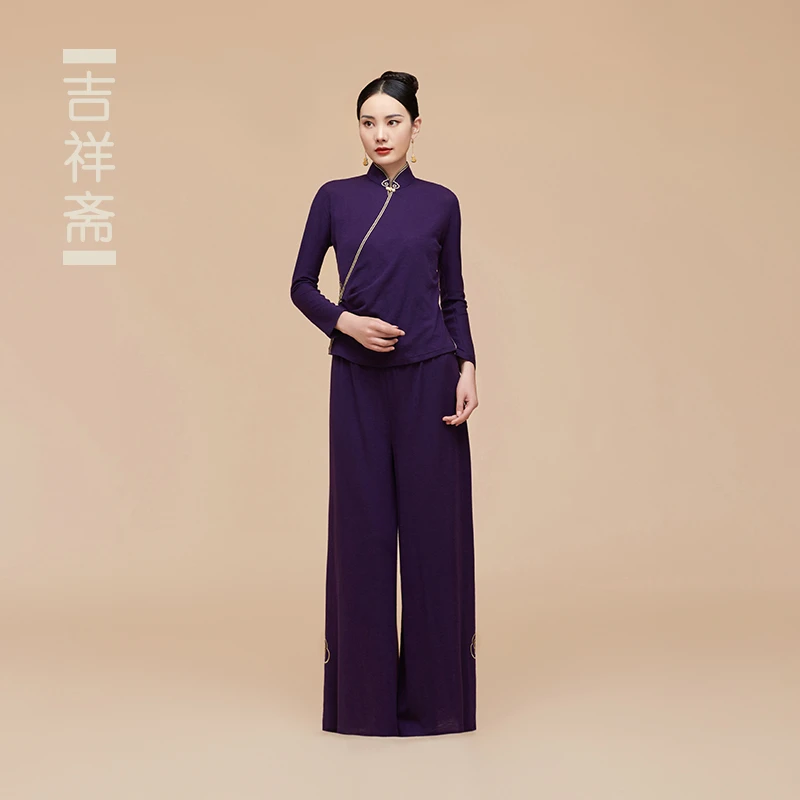 吉祥斋女装玉环阁秋冬中式小立领修身短款长袖上衣外套