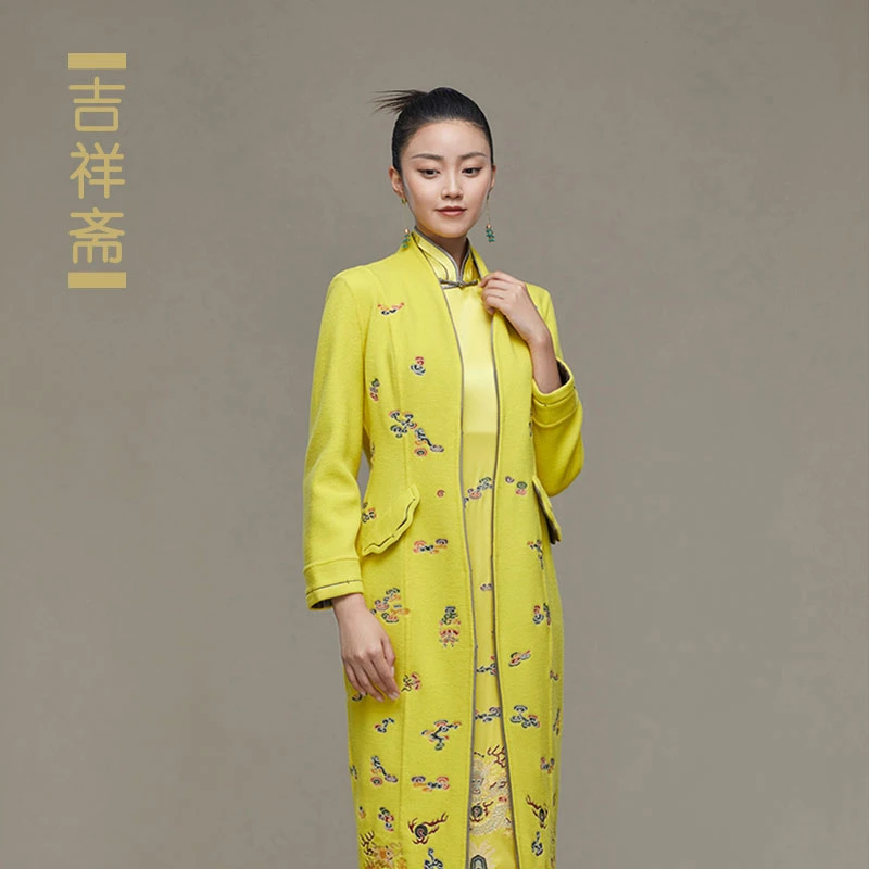 吉祥斋女装骊龙阁收身大衣秋冬装新款外套国风礼服羊毛聚会汉服
