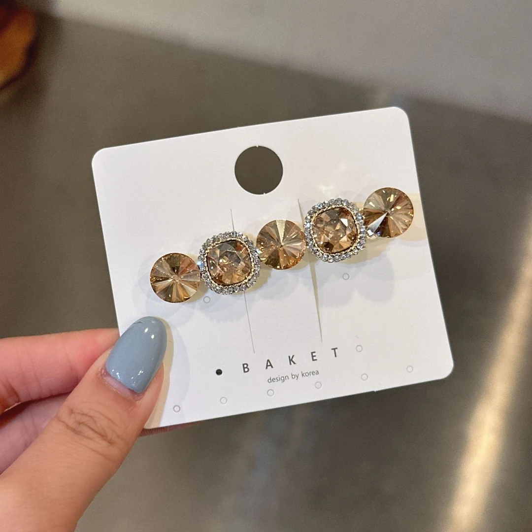 韩国baket发饰奢华水钻鸭嘴夹边夹