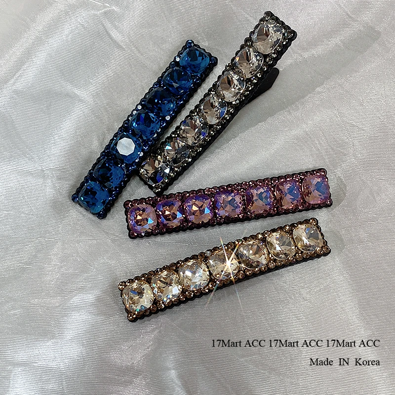 韩国发饰高级感彩钻满钻发卡发夹一字夹精致百搭碎发刘海边夹