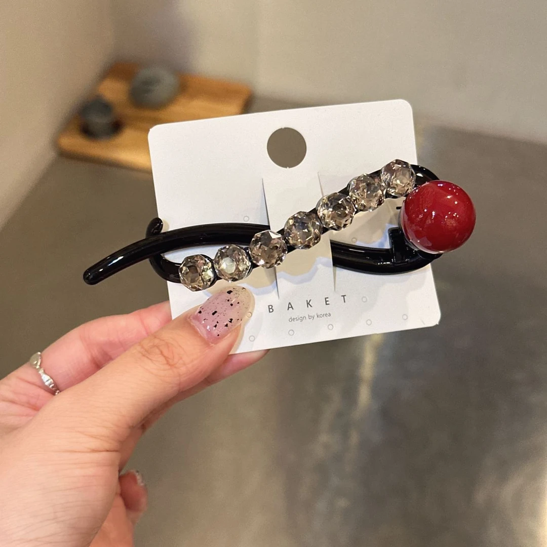 韩国baket发饰水钻珠珠盘发夹扭扭夹