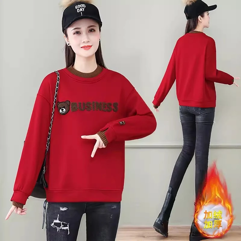 欧货小个子超火卫衣女2023年流行新款秋冬加绒加厚爆款上衣91232