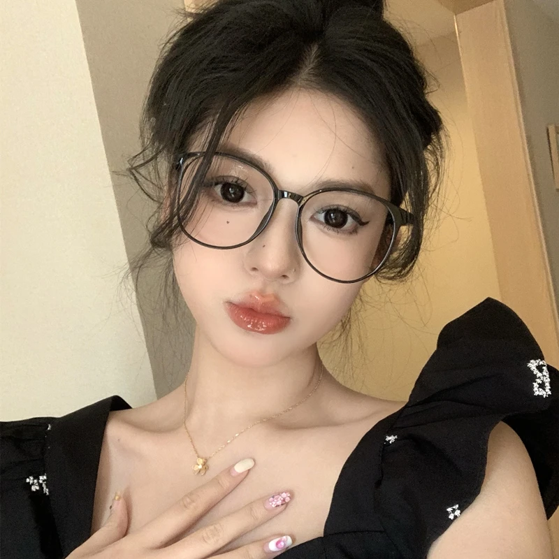 大框TR90韩系眼镜近视女文艺百搭显瘦素颜黑框可配有度数眼睛架男