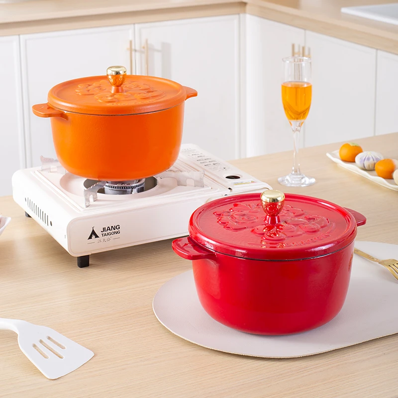 YANZAO/焱造铸铁珐琅锅20萌龙锅