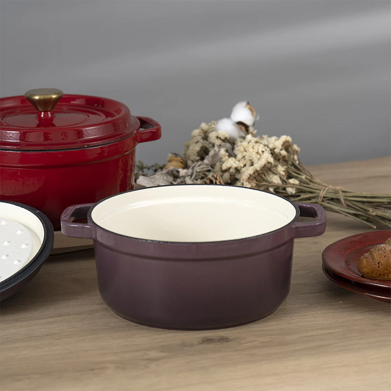 YANZAO/焱造铸铁珐琅锅24口径经典炖锅（外贸款）【瑕疵】