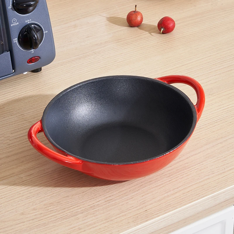 YANZAO/焱造铸铁珐琅锅18小炒锅