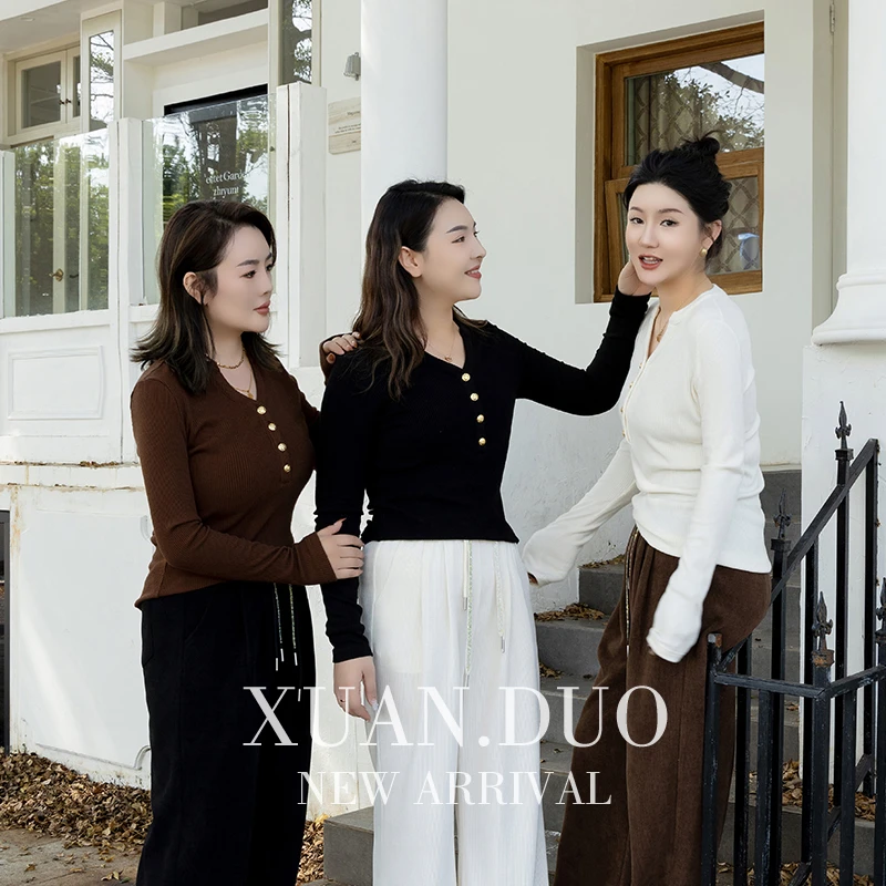 【悦己】萱多家大码女装气质设计感时尚宽松显瘦长袖上衣