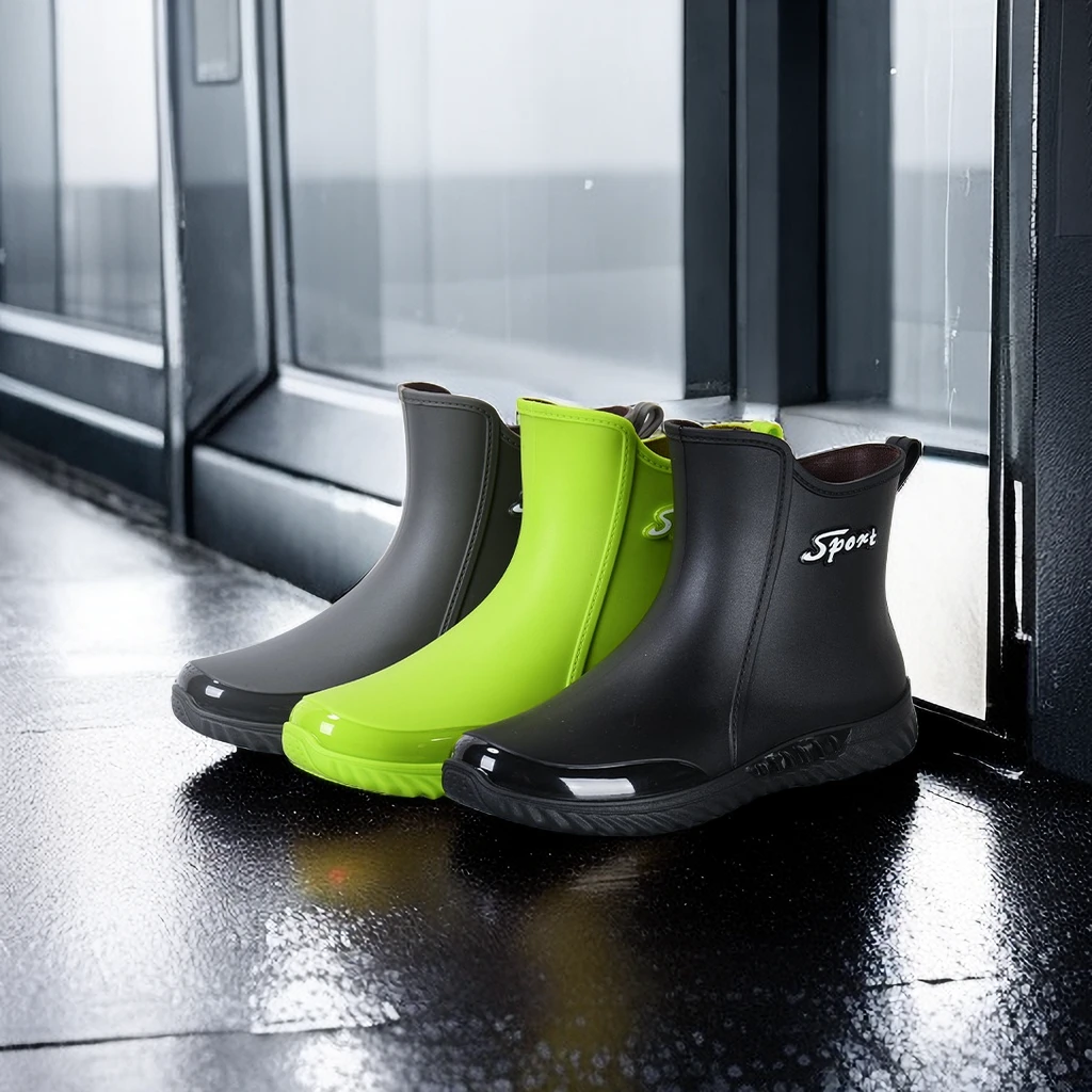 男士时尚防水鞋短筒潮流工作耐磨雨鞋男户外工地菜场轻便休闲雨靴