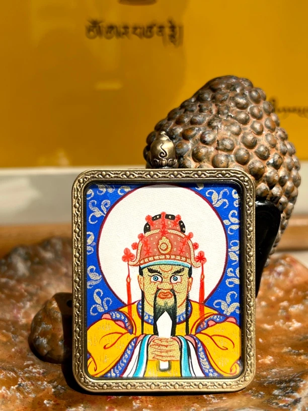 纯手绘唐卡 五台山龙五爷