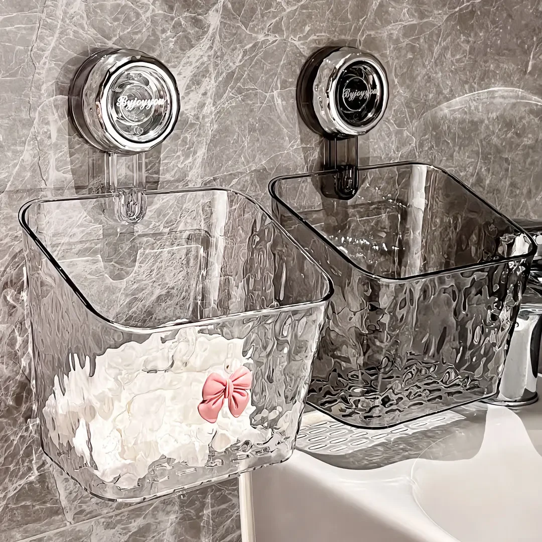 卫生间吸盘置物架浴室架子免打孔厕所洗手台洗脸巾收纳盒毛巾架