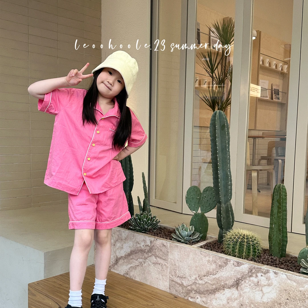 LEOOHOOLE | 哦哦乐 颜色jing艳 短袖衬衣+短裤套装