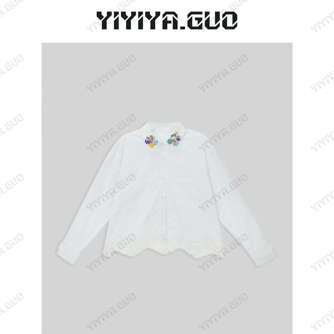 yiyiya.Guo艺艺吖【白领小姐姐】领口设计手工亮片上衣20242729