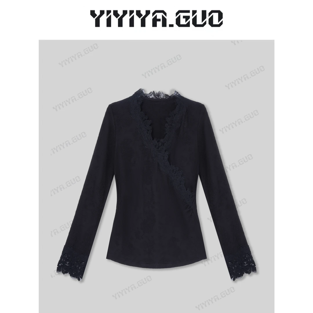 yiyiya.Guo艺艺吖【美丽配方】新中式中国风蕾丝领口上衣20242796