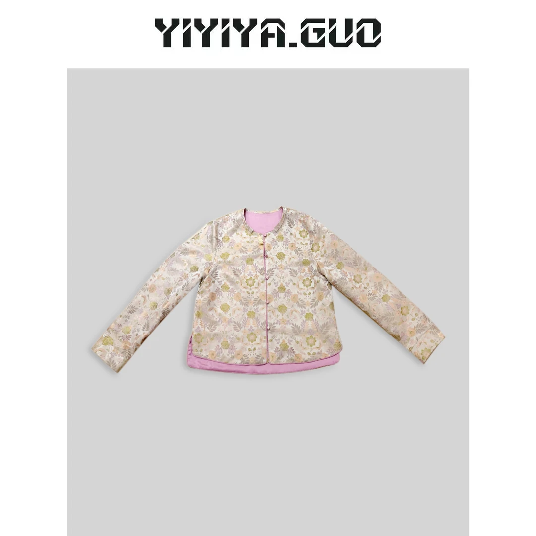 yiyiya.Guo艺艺吖/【梦幻花园】交织宋锦中扣上衣2024743