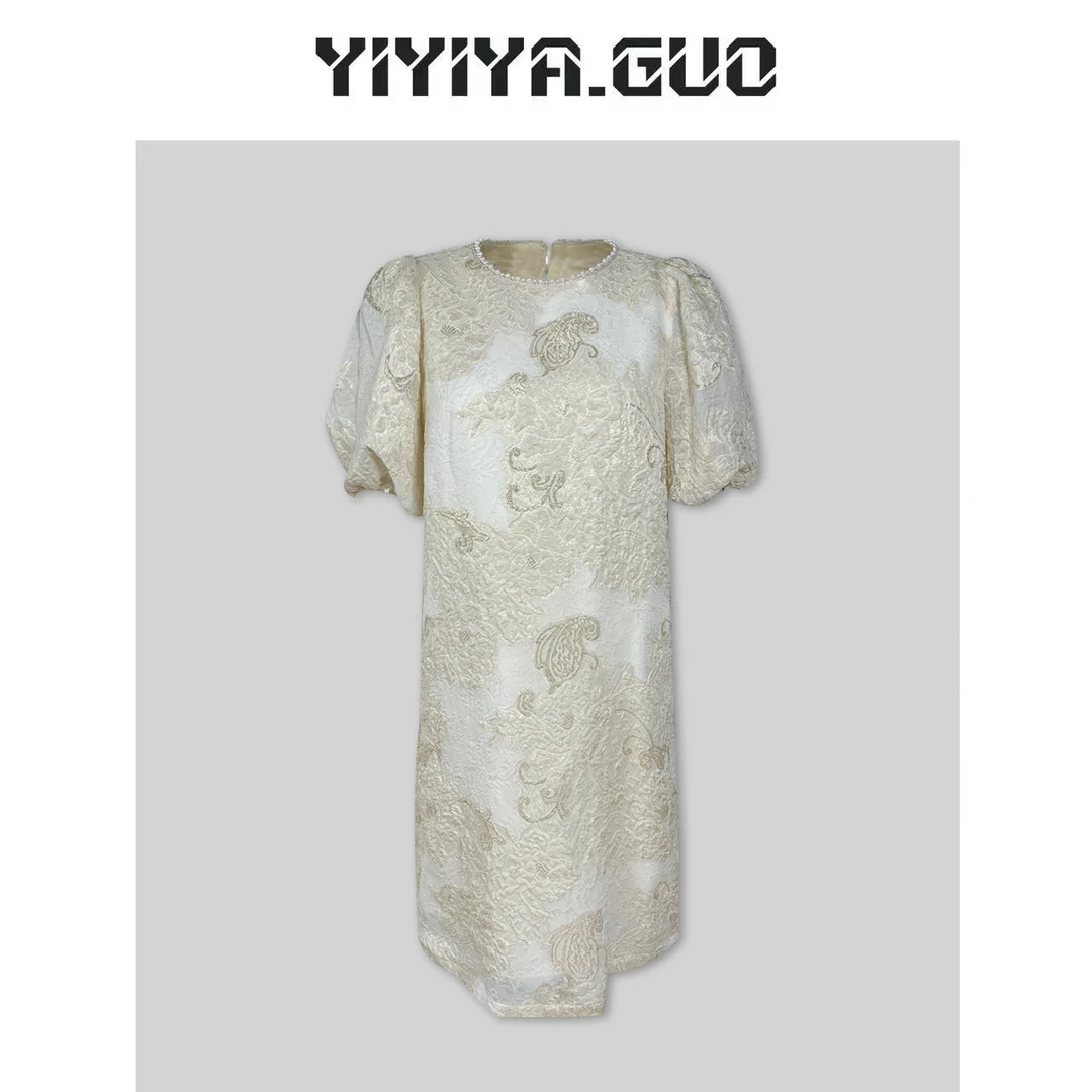 yiyiya.Guo艺艺吖/冠乐绉浮雕肌理感连衣裙 20241500
