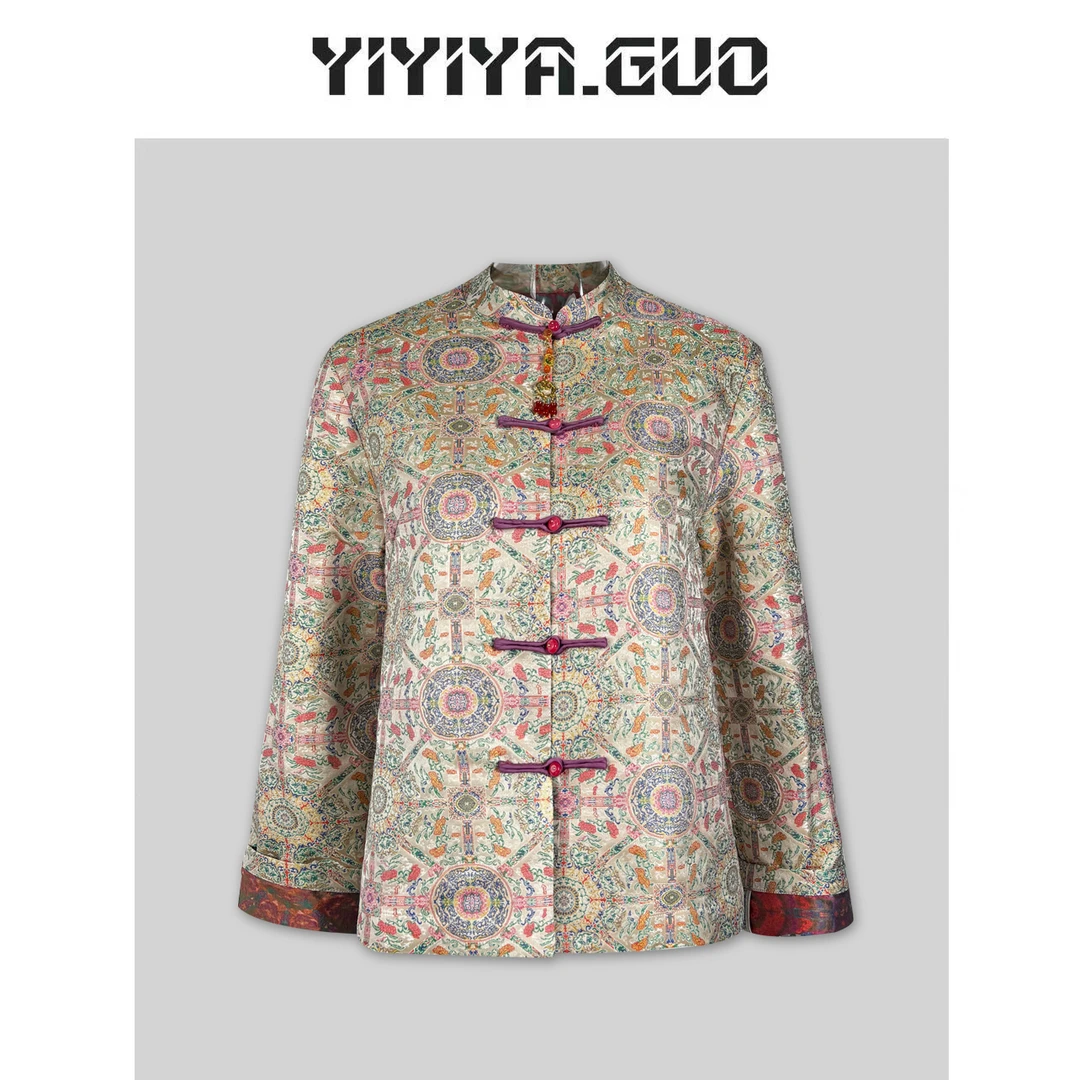 yiyiya.Guo艺艺吖/【八达运】老宋锦立领盘扣外套20241723