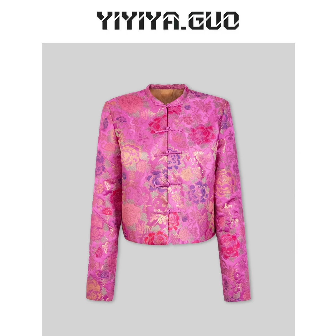 yiyiya.Guo艺艺吖/织锦·早秋双面穿粉色长袖外套上衣20241360