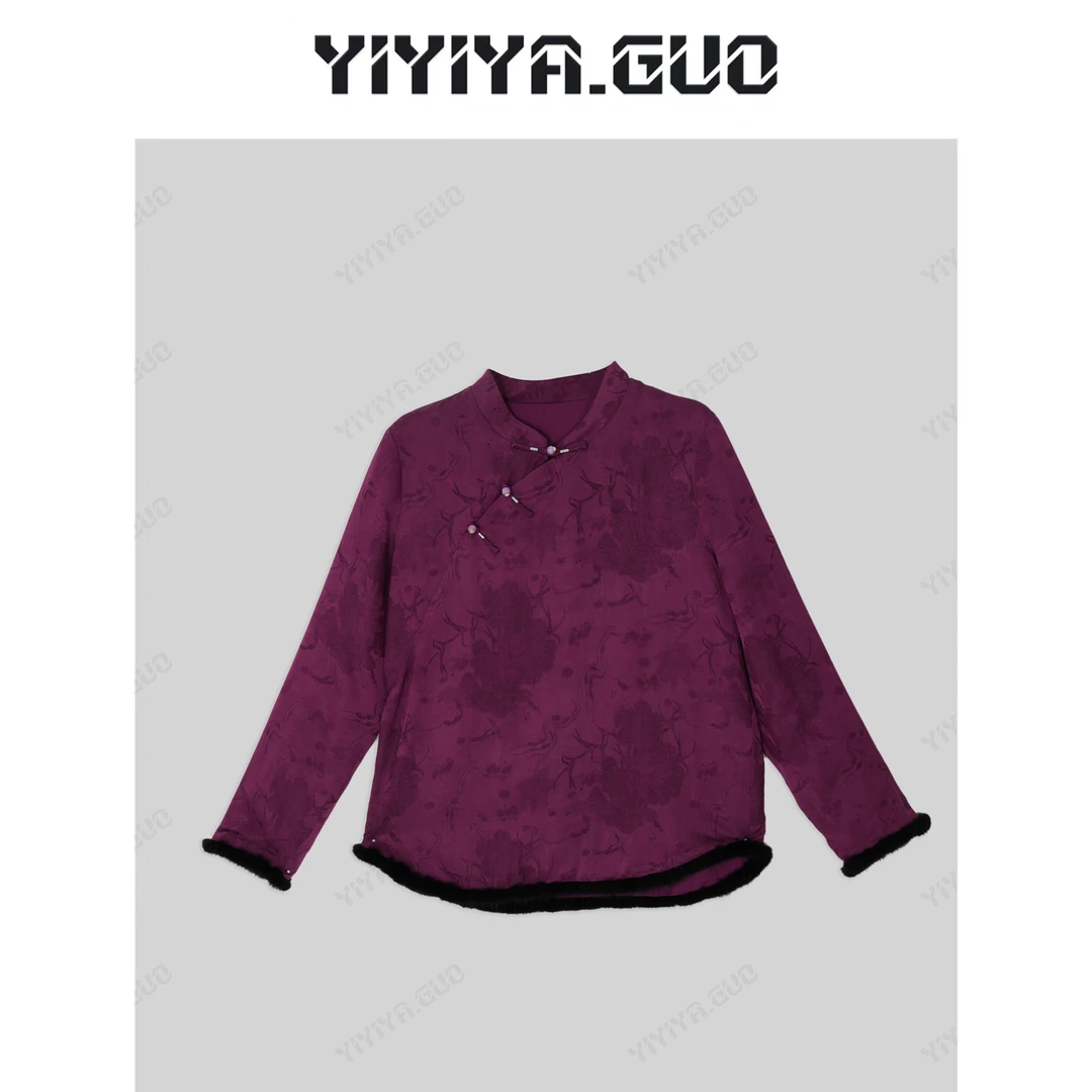 yiyiya.Guo艺艺吖【花间】新中式中国风立领斜襟上衣20242757