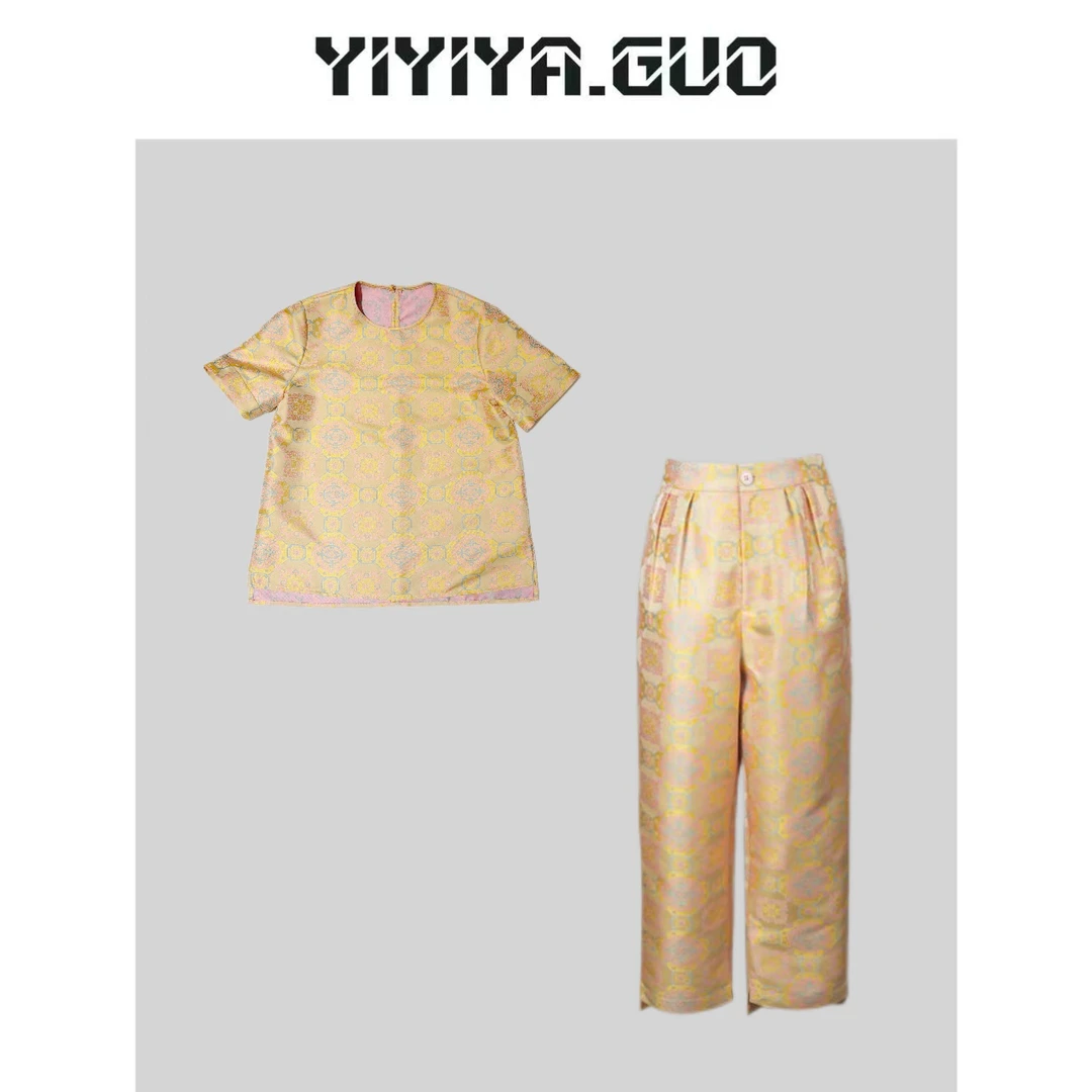 yiyiya.Guo艺艺吖/黄色短袖上衣➕裤子20241299