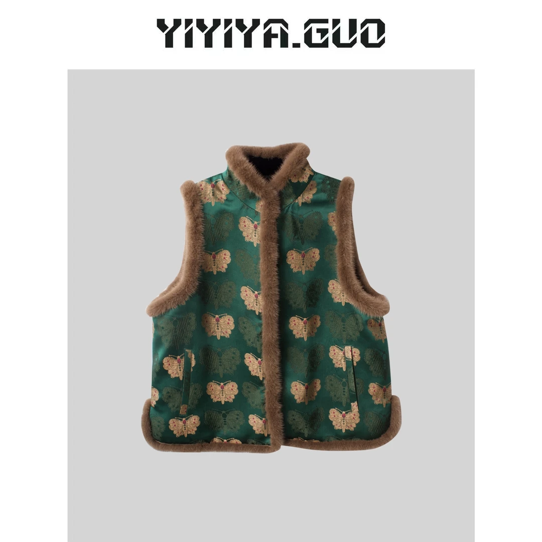 yiyiya.Guo艺艺吖/【蝶影年华】双面穿刺绣马甲（只可干洗）MJ0721