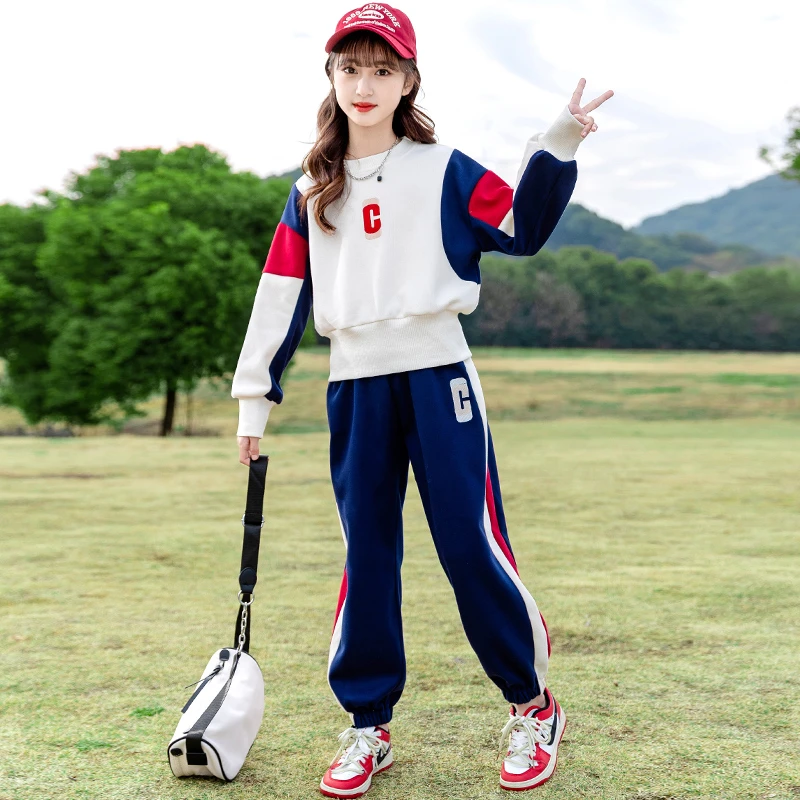 女童春装套装2025春季儿童春秋洋气时髦12岁大童网红宽松15运动装