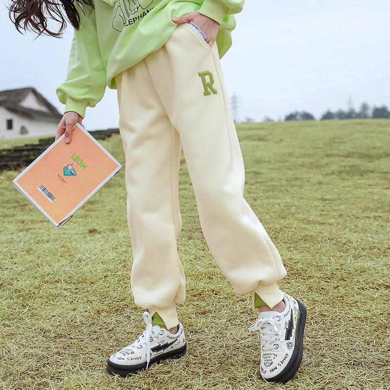 女童裤子2023新款春秋装洋气时髦儿童卫裤秋冬加绒女孩休闲运动裤