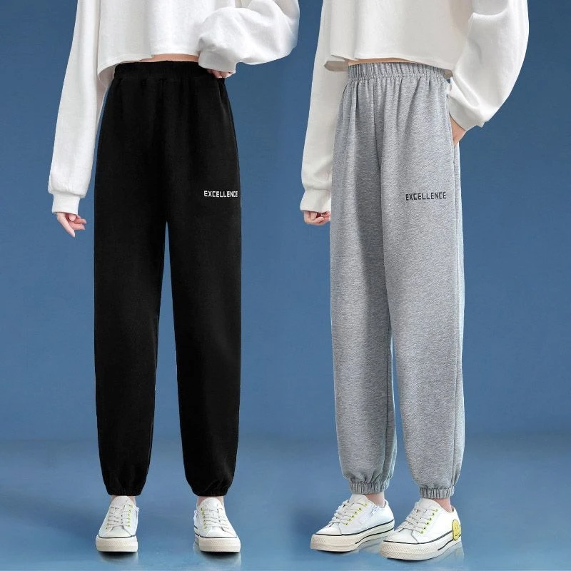 女童阔腿裤儿童春秋运动女孩秋装裤子大童直筒裤秋季长裤加绒卫裤