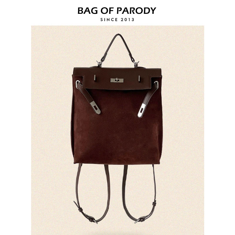 Bag of parody2023新款秋冬小众 odin toi背包复古真皮凯莉双肩包