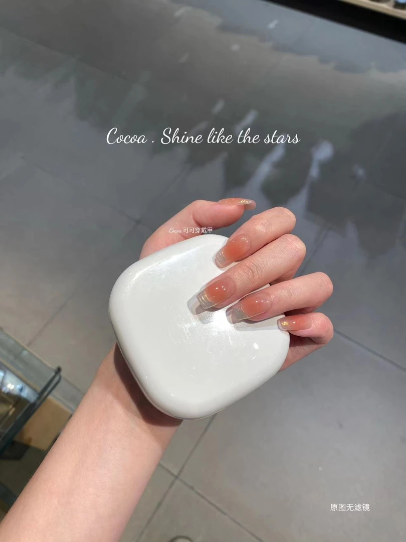 胭脂扣  落日余晖  纯欲腮红 可拆卸手工穿戴美甲10片