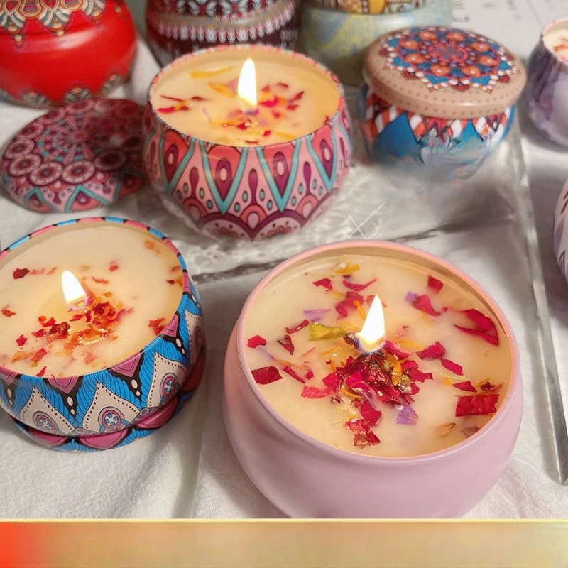 干花香薰蜡烛安神助眠卧室香氛房间室内持久熏香小众礼物伴手礼盒