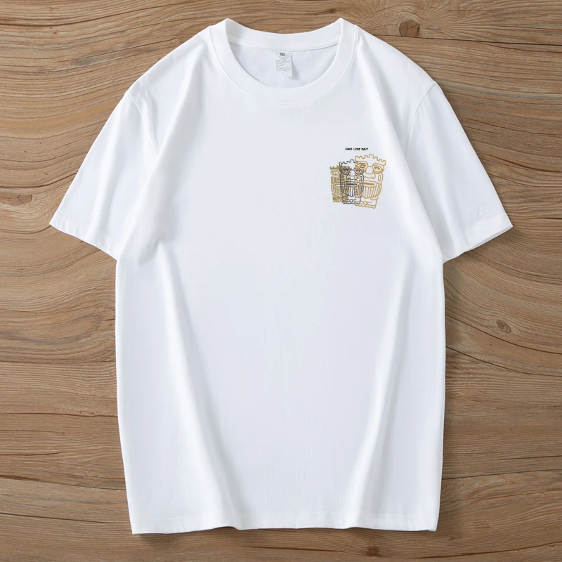 重磅纯棉短袖t恤男士夏季百搭半袖上衣宽松潮流圆领时尚透气体恤