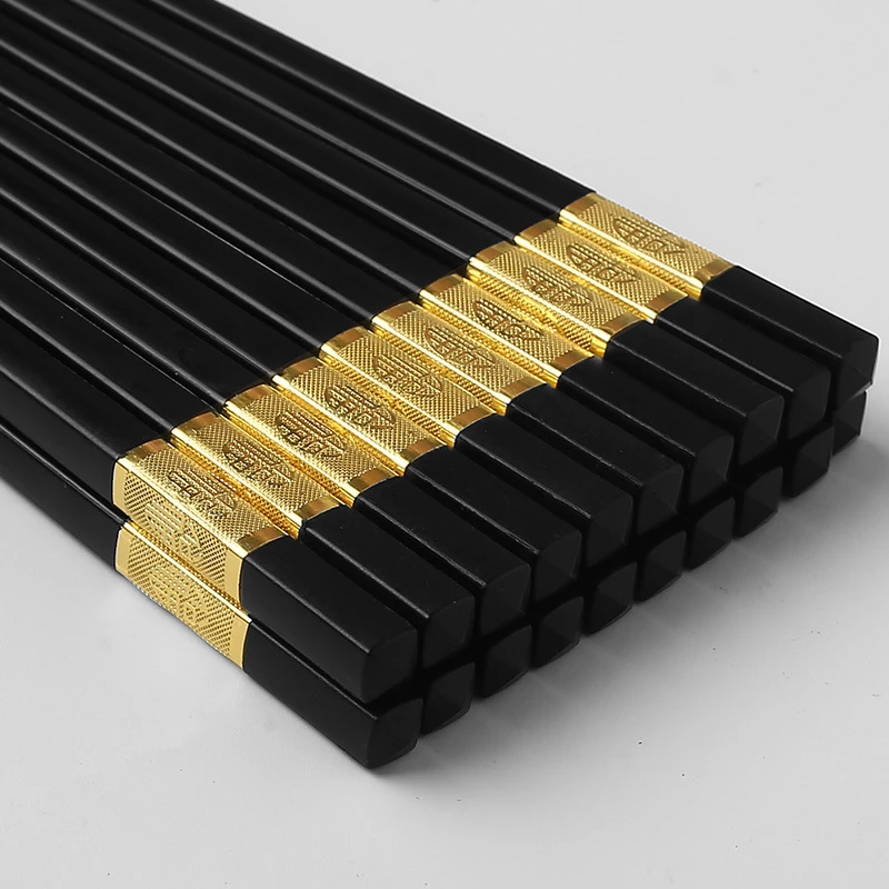 筷子家用家庭高档合金防滑防霉耐高温快子不发霉轻奢高端筷子创意