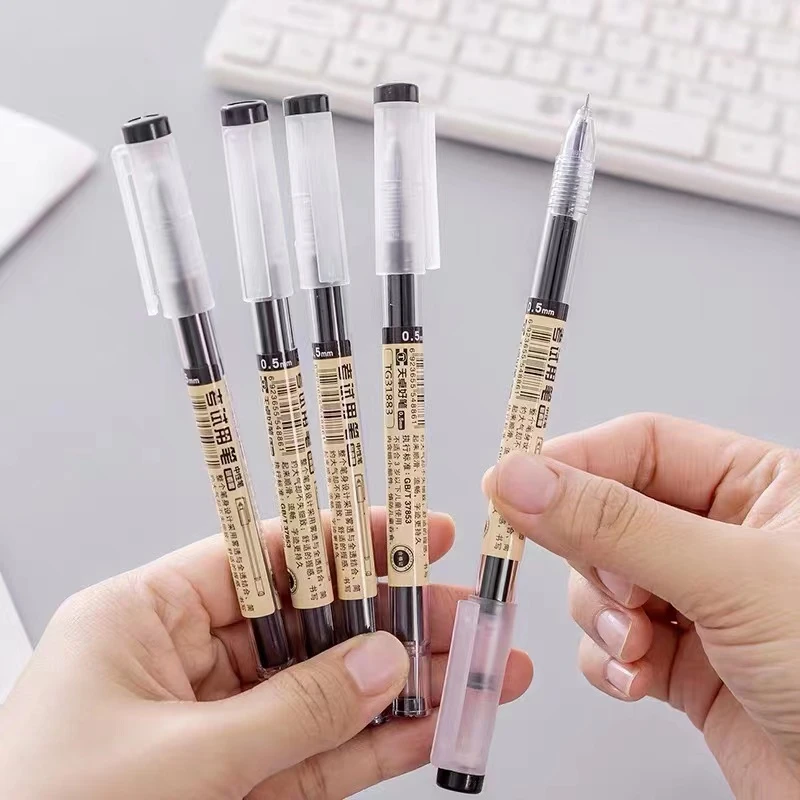 天卓好笔速干原品记中性笔0.5全针管ST头中性笔黑色专用学生水笔