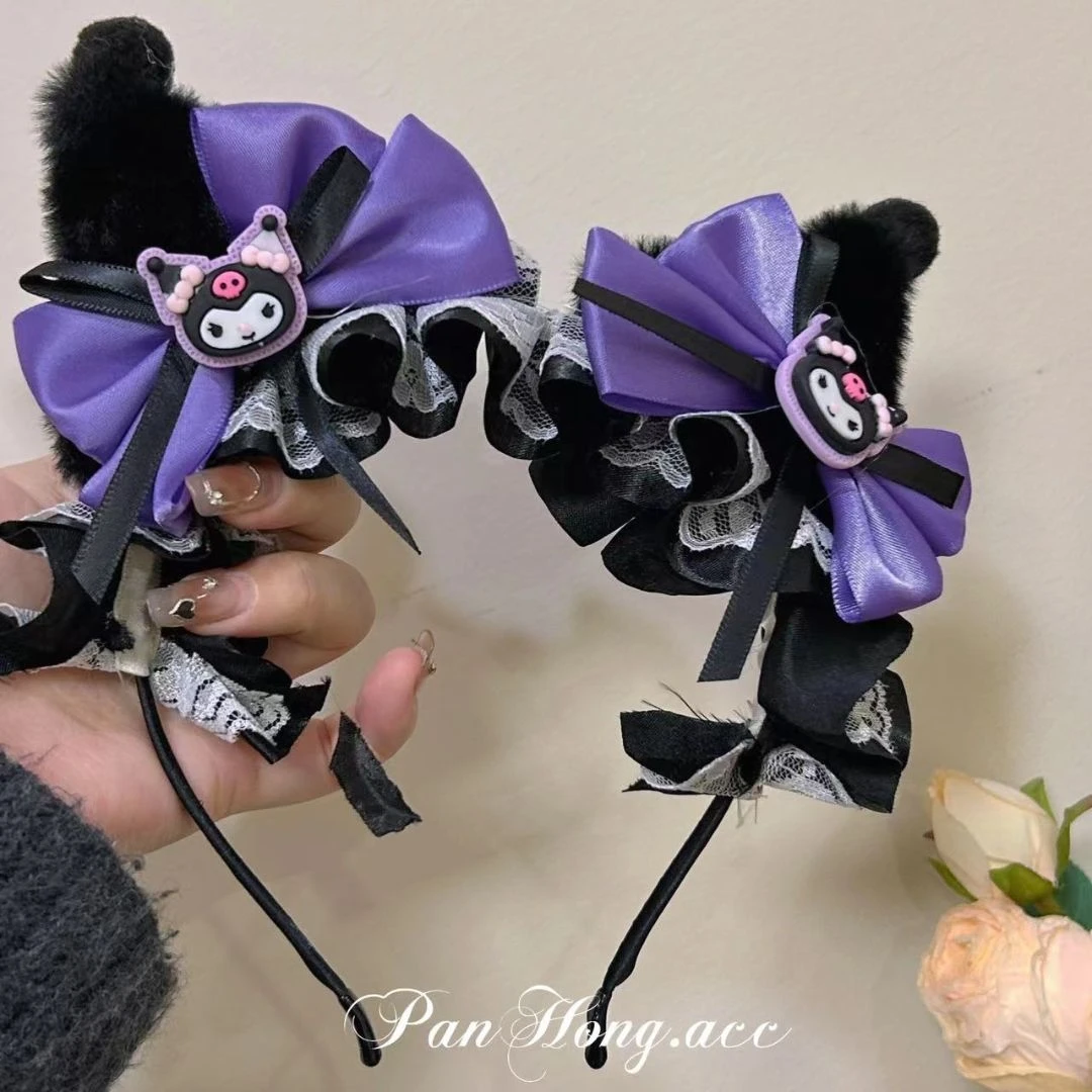 可爱库洛米发箍女仿真毛绒猫耳朵发饰lolita头饰cosplay漫展道具