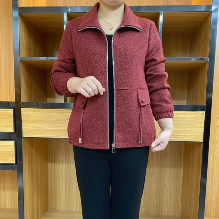 秋季妈妈装春秋洋气短款上衣中老年百搭夹克中年秋冬减龄外套