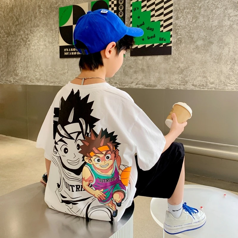 儿童装中大男童短袖T恤棉男孩2026新款夏季ins上衣短袖T恤潮牌